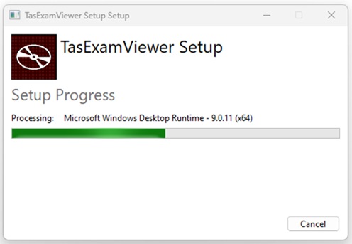 Screenshot of the installation